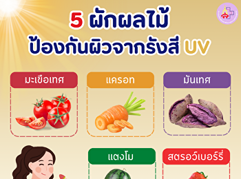 5 fruits and vegetables protect the skin
from UV rays
